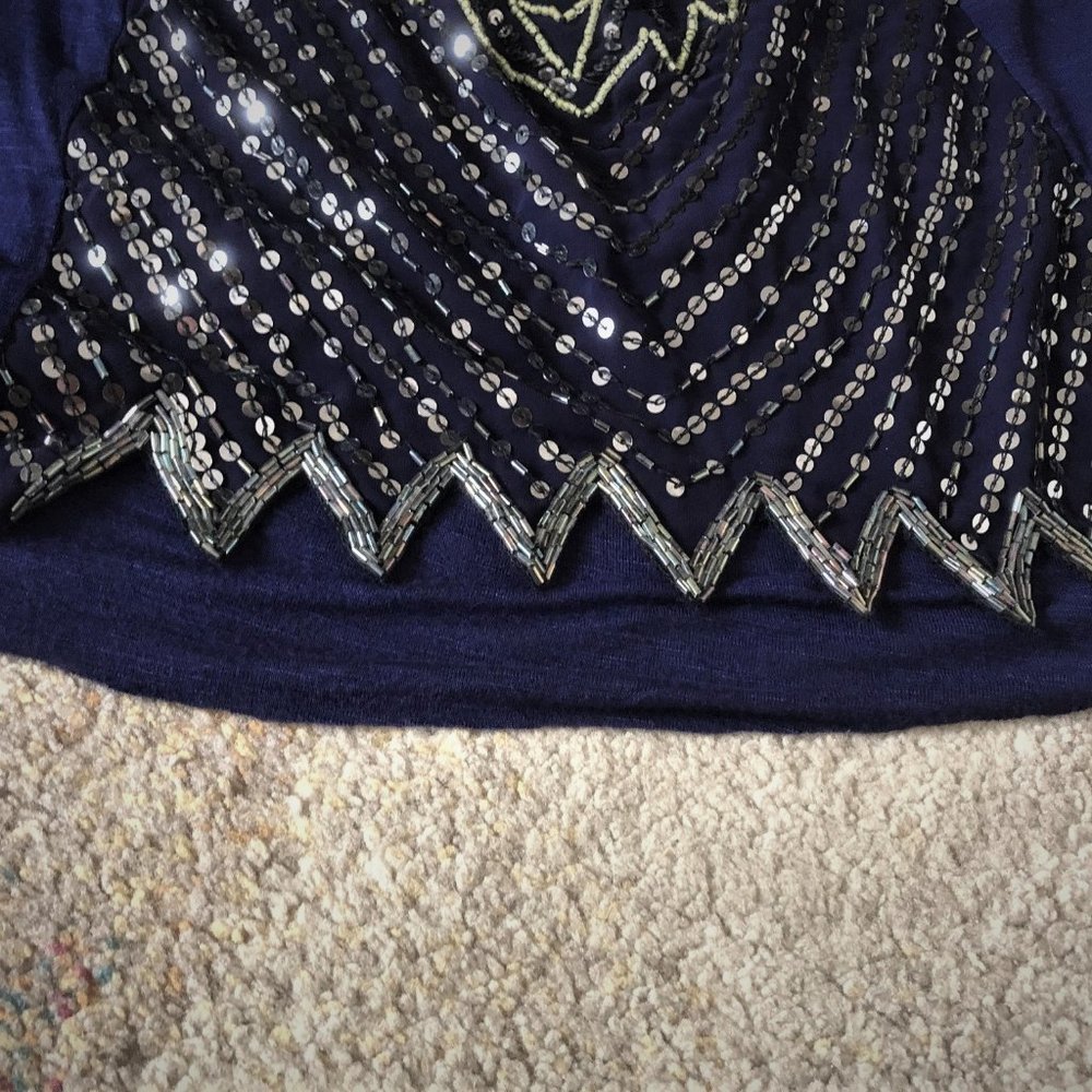 Free People Dark Navy Sequin Cami / Top - Picture 8 of 9